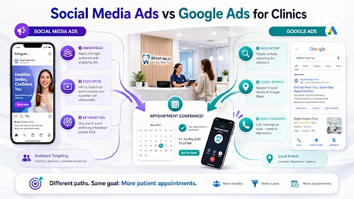 Social Media Ads vs Google Ads for Clinics